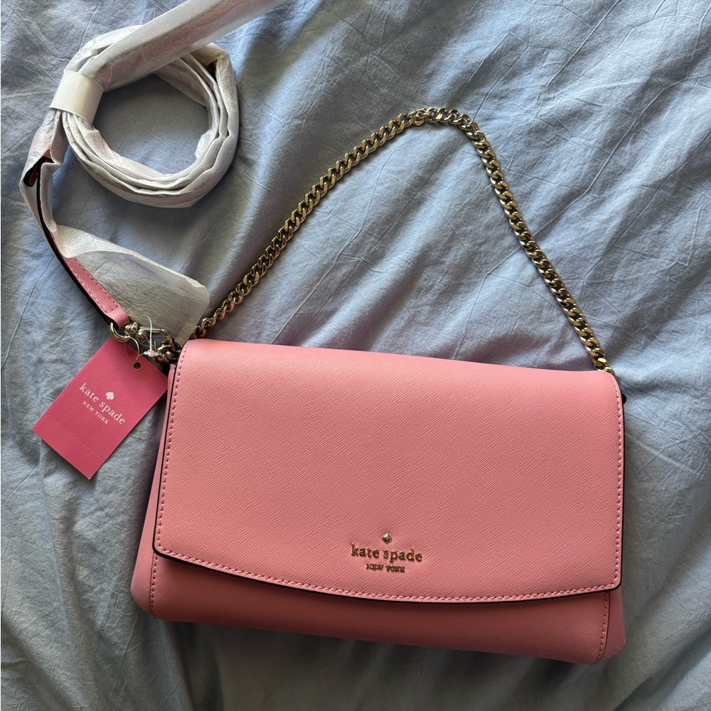 BRAND NEW: Kate Spade Pink Crossbody Bag with Gold Chain